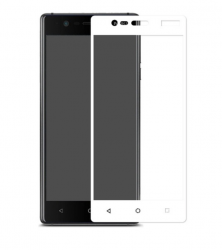 Защитное стекло Nokia 7 полное покрытие, белое