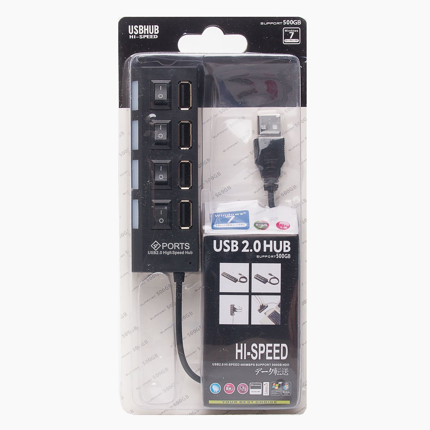 HUB-USB HUB01 4USB, черный