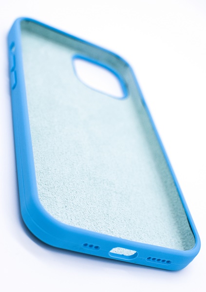 Чехол силиконовый гладкий Soft Touch iPhone 13 Pro Max, голубой №16 (закрытый низ)