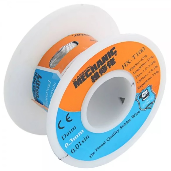 Припой в проволоке Mechanic бессвинцовый HBD-366 диаметр 0.4мм 40грамм