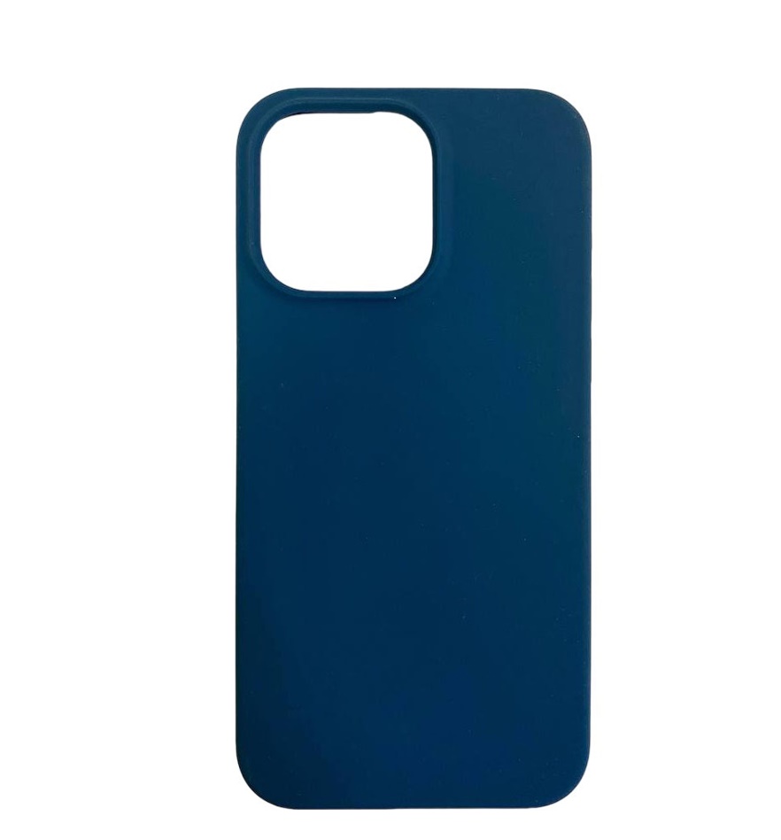 Чехол силиконовый гладкий Soft Touch iPhone 15 Pro Max, космический-синий