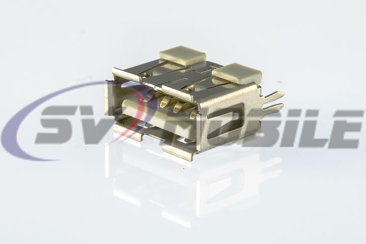 Разъем USB 2.0 для ноутбука USB-A02/S одинарный (13*5*10мм), ножки в плату, установка на плату