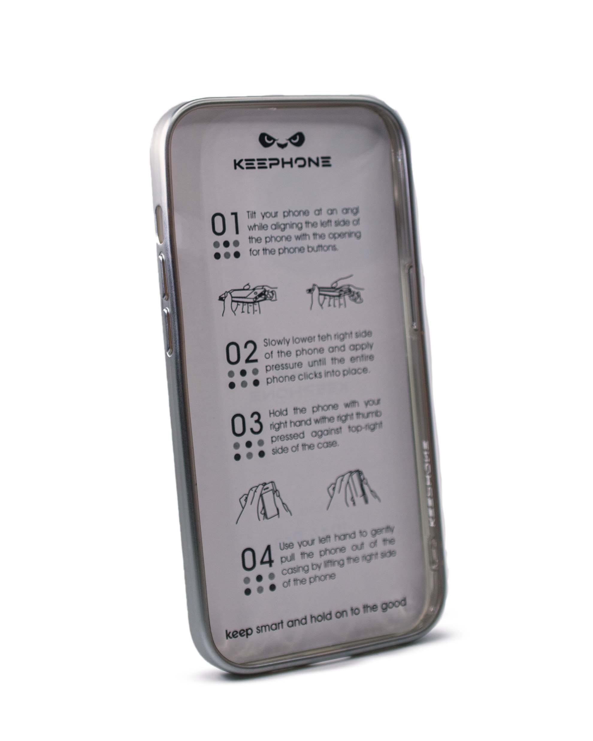 Чехол KeepHone iPhone 14 Pro с защитной линзой, серебро