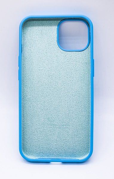 Чехол силиконовый гладкий Soft Touch iPhone 13 Pro Max, голубой №16 (закрытый низ)