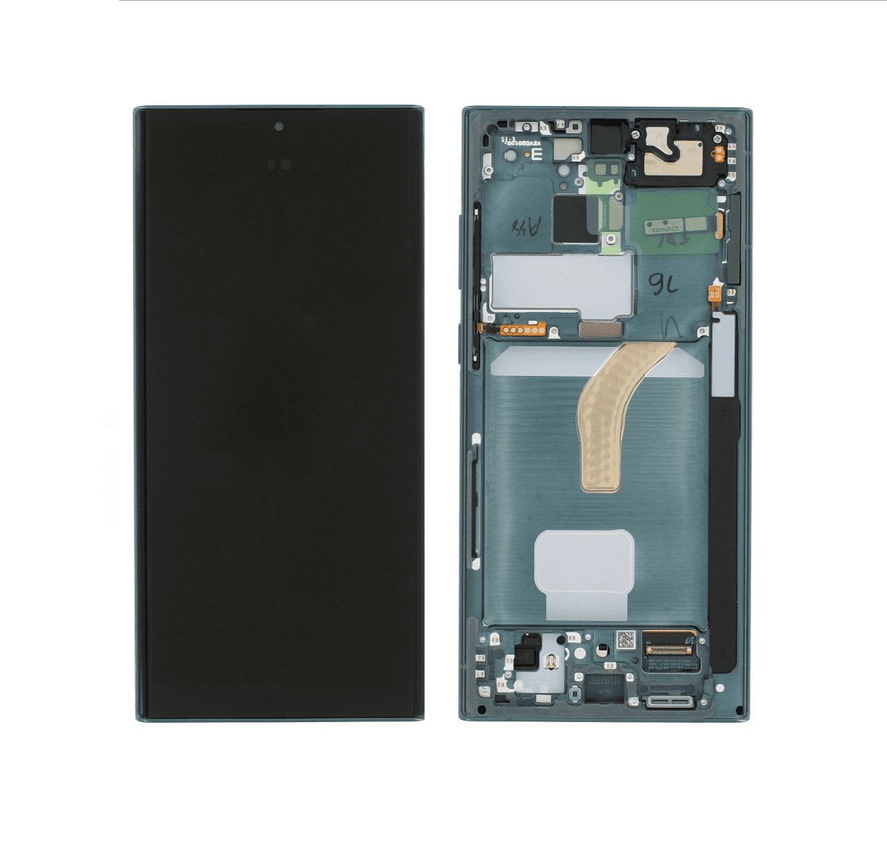 Дисплей Samsung S908 Galaxy S22 Ultra в сборе с тачскрином и рамкой, белый (OR100%)