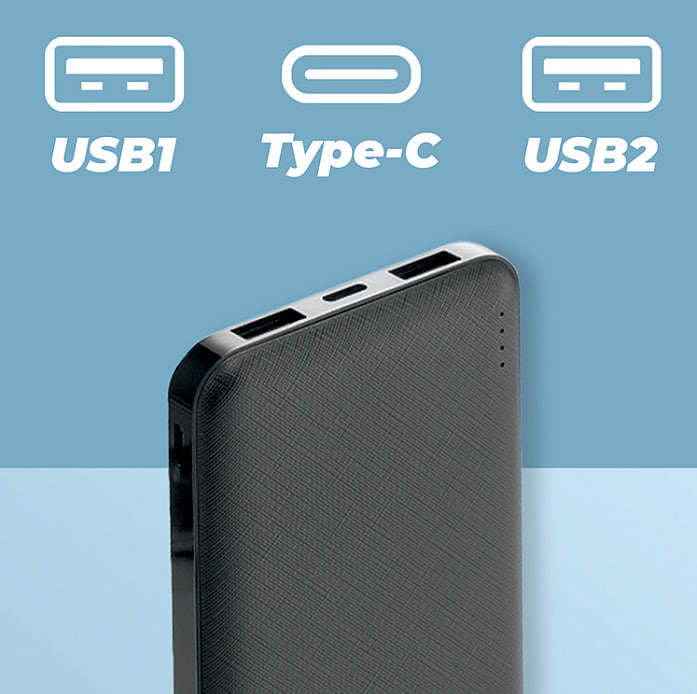 Внешний аккумулятор  10000 mAh Power Bank WALKER WB-410, Li-Pol, 2.4A, черный