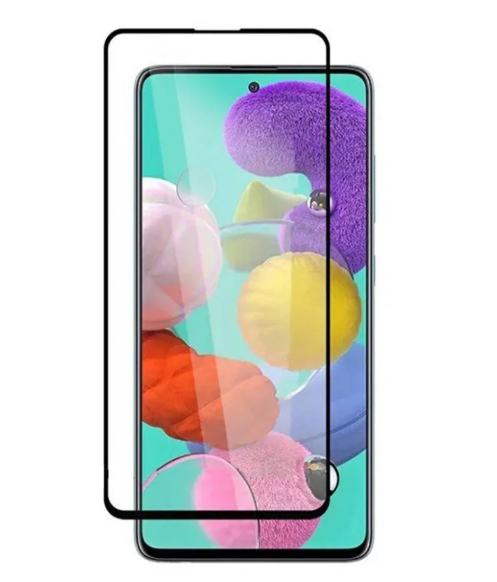 Защитное стекло Samsung A71/ A72/ A73/ A81/ M51/ M52/ Note 10Lite, черное (тех упа