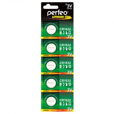 Батарейка Perfeo CR1632/5BL (3v, литиевая) упаковка 5 шт