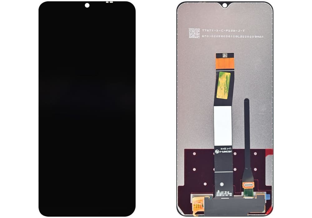 Дисплей Xiaomi Redmi 12C/ Poco C55 (22120RN86G) в сборе с тачскрином, Черный (Org100%)