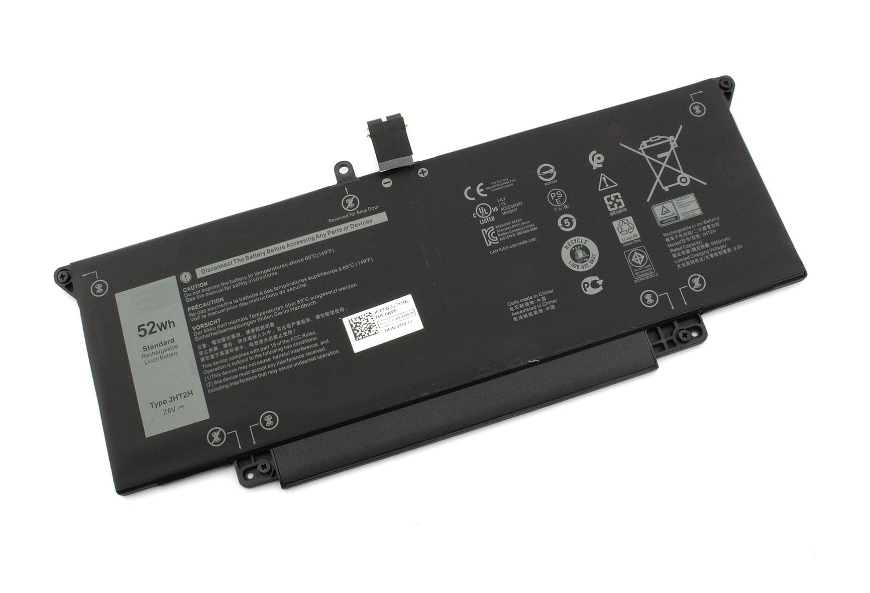 АКБ JHT2H для ноутбука Dell Latitude 7310/7410 7.6V 52Wh (Org)