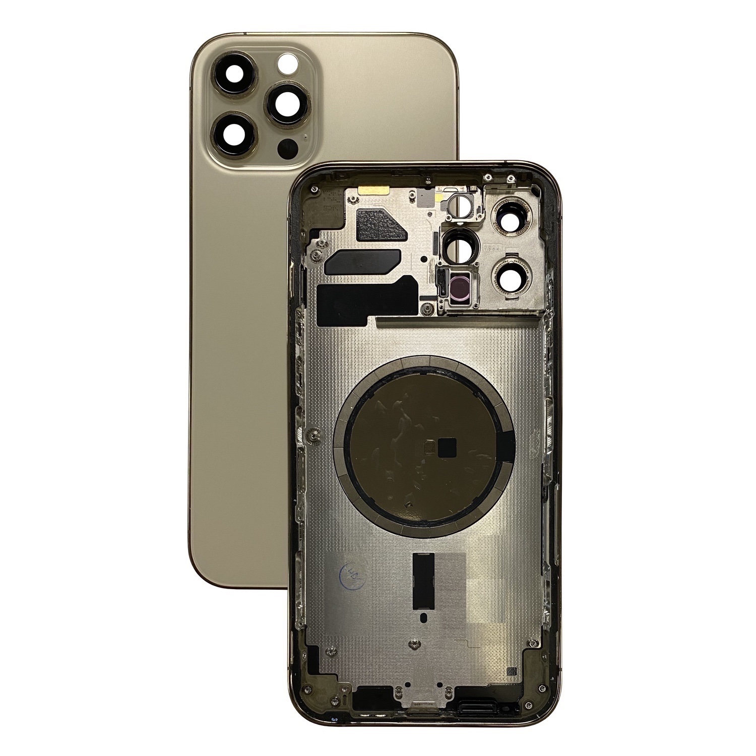 Задняя крышка/ Корпус iPhone 12 Pro в сборе с рамкой, золото (CE)