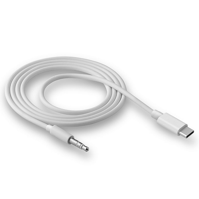 Кабель аудио AUX 3,5 вход - Type-C WALKER  WA-022 (100см), белый
