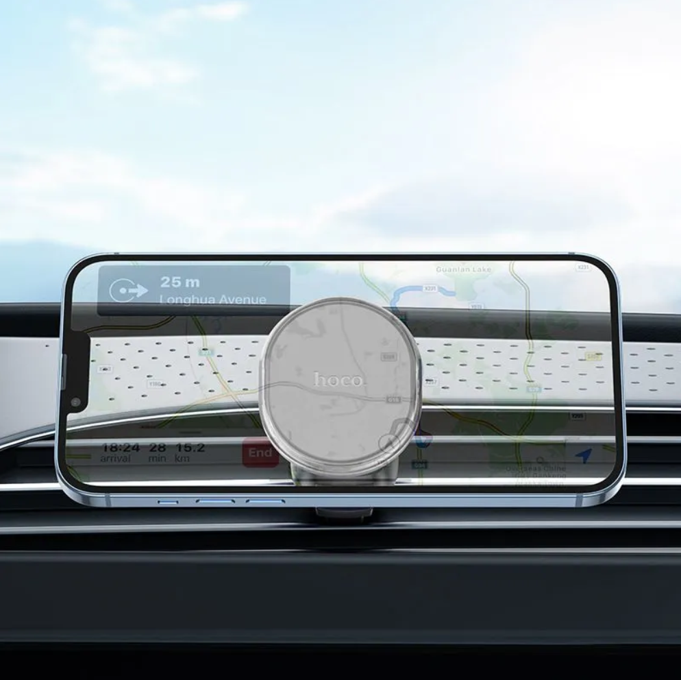 Держатель автомобильный HOCO H2 Crystal magnetic car holder (air outlet), серый