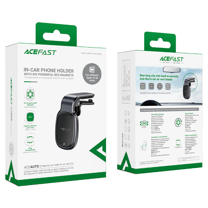 Держатель автомобильный магнитный ACEFAST D16, серый