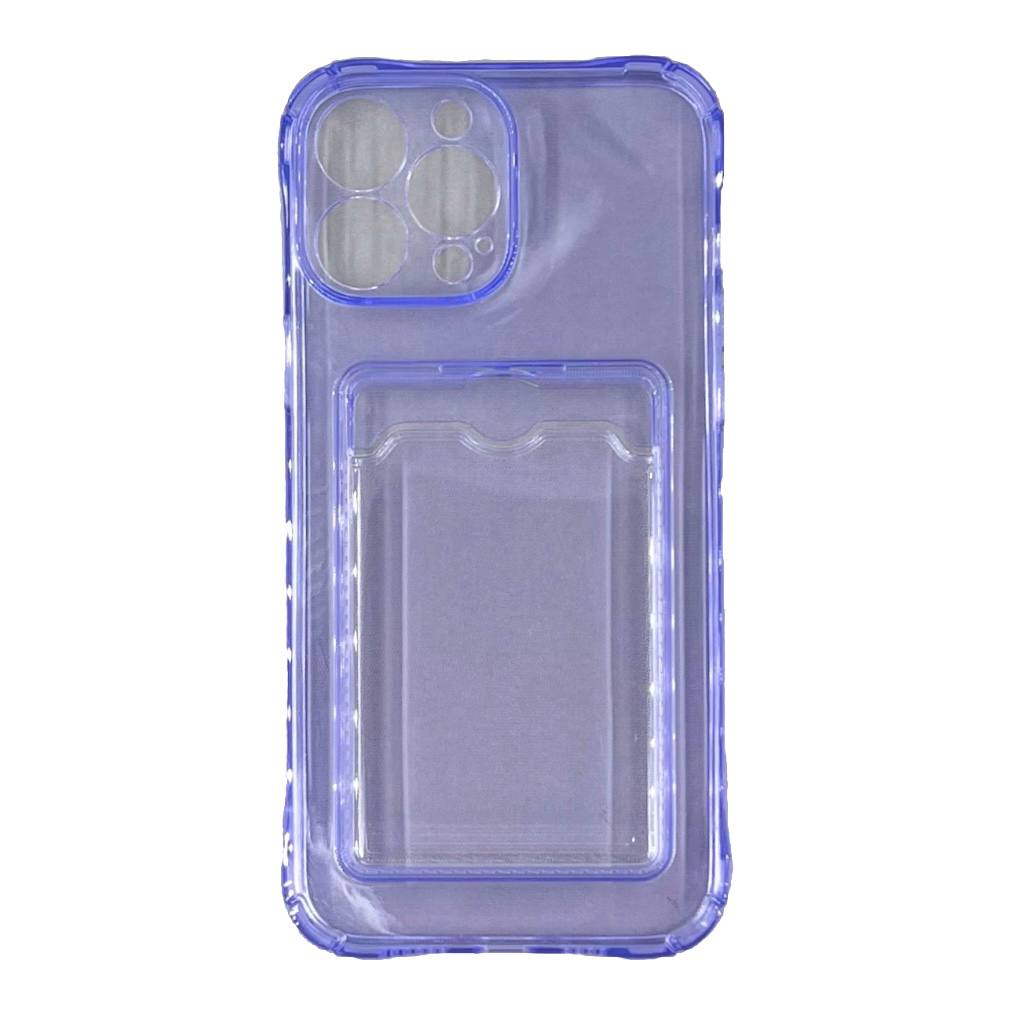 Чехол силиконовый с визитницей iPhone 13 Pro Max, фиолетовый