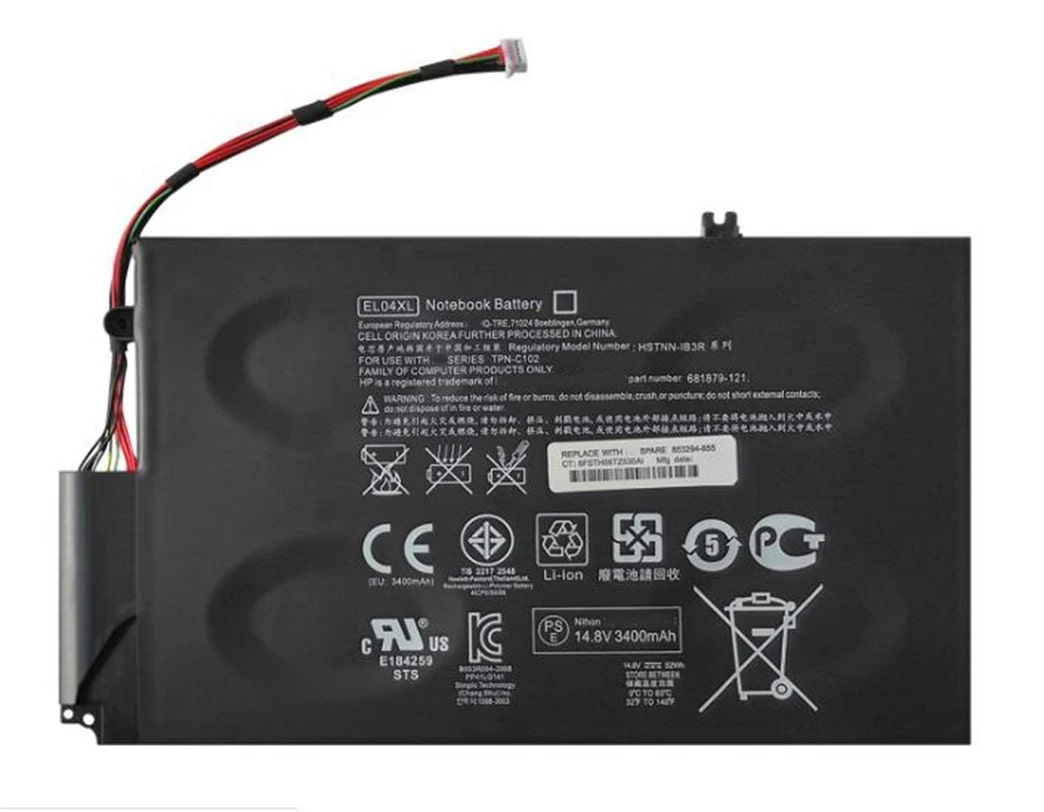 АКБ EL04XL для ноутбука HP Envy TouchSmart 4 14.8V 52Wh (OEM) черная