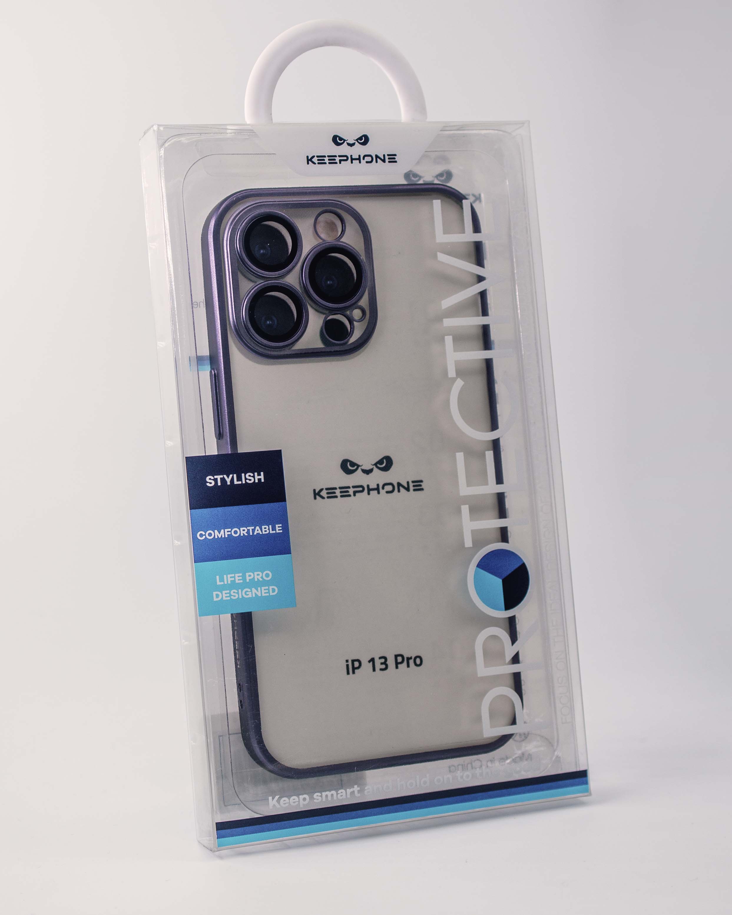 Чехол KeepHone iPhone 13 Pro с защитной линзой, фиолетовый