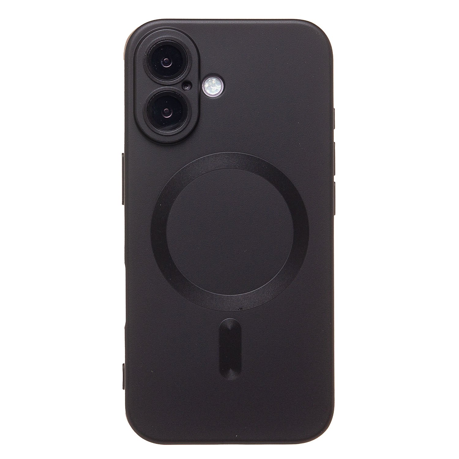 Чехол силиконовый MagSafe Matte iPhone 16, черный