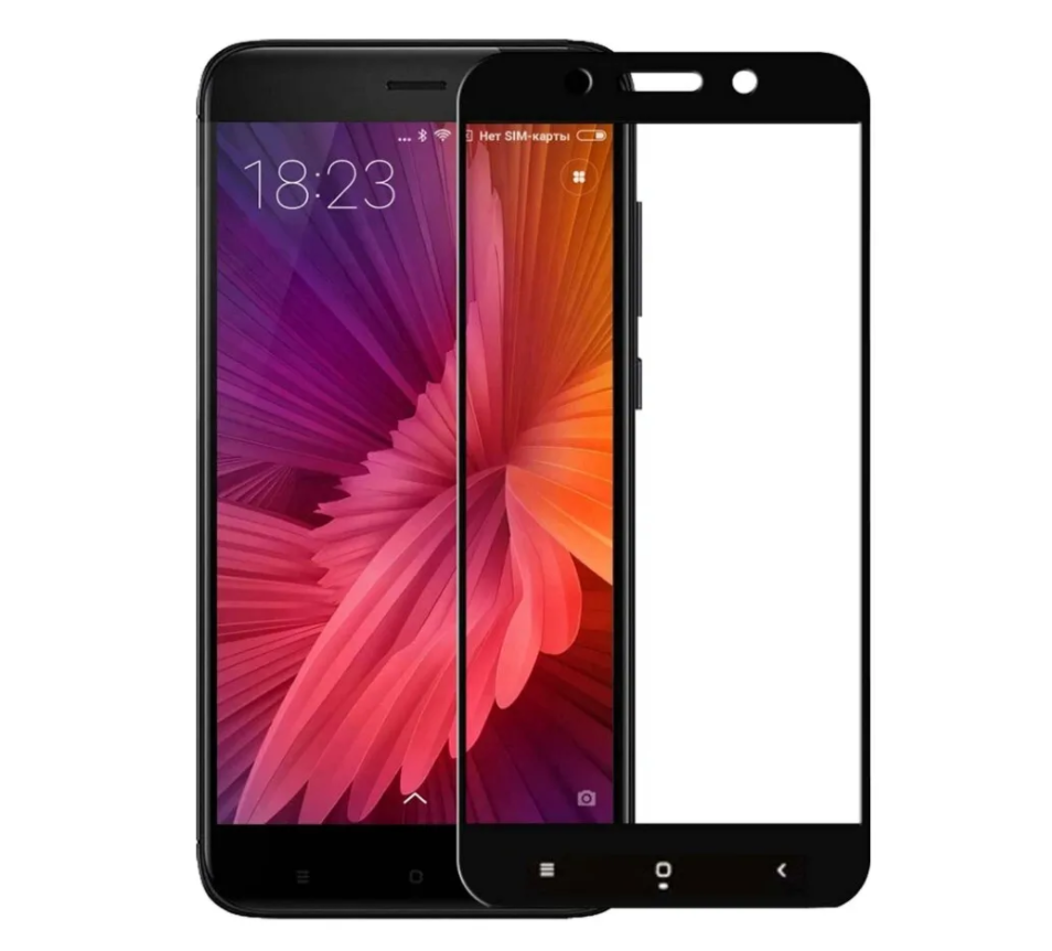 Защитное стекло Xiaomi Redmi 4X/ Redmi 5A/ Redmi Go полное покрытие, черное