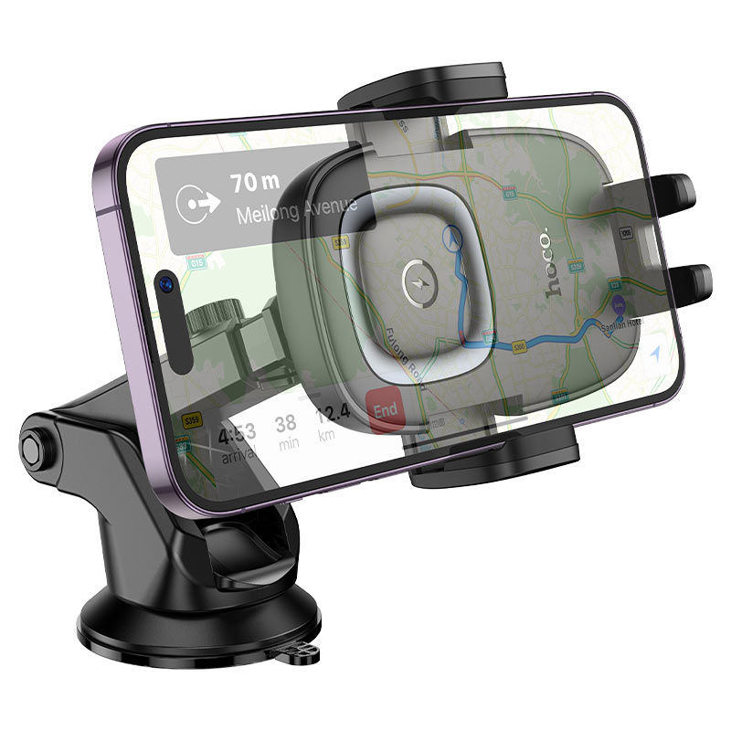 Держатель автомобильный с беспроводной зарядкой HOCO HW32 Crown, на приборную панель, черный