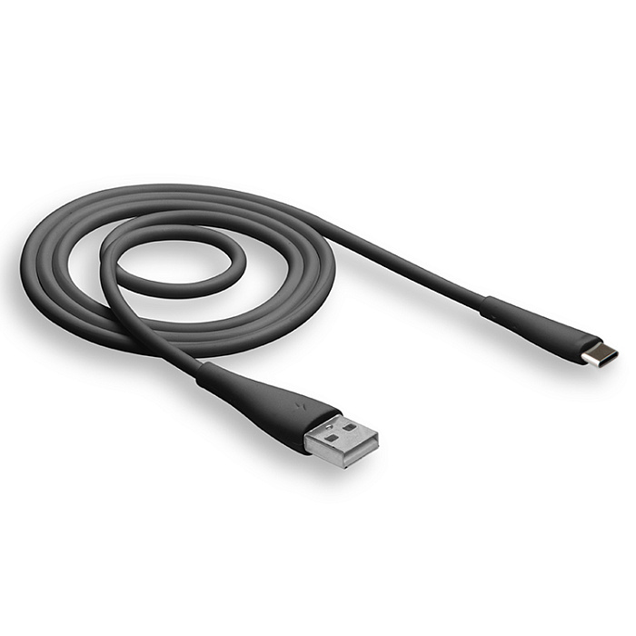 USB кабель Type-c WALKER C305, 2.1А,  QC, (100см), черный