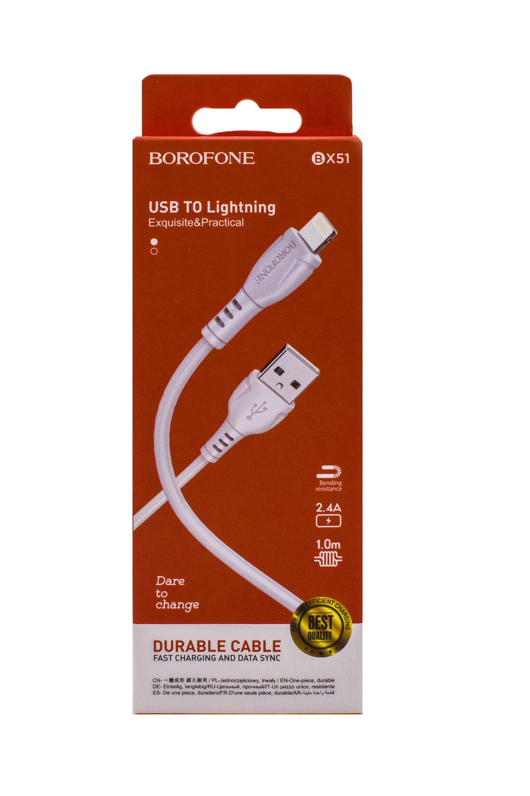 USB кабель Lightning BOROFONE BX51 Triumph (100см), белый