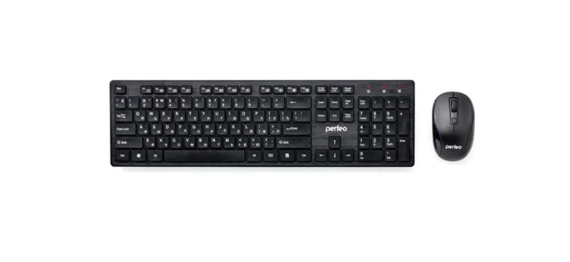 Комплект клавиатура беспроводная и мышь беспроводная Perfeo TWIN , черный