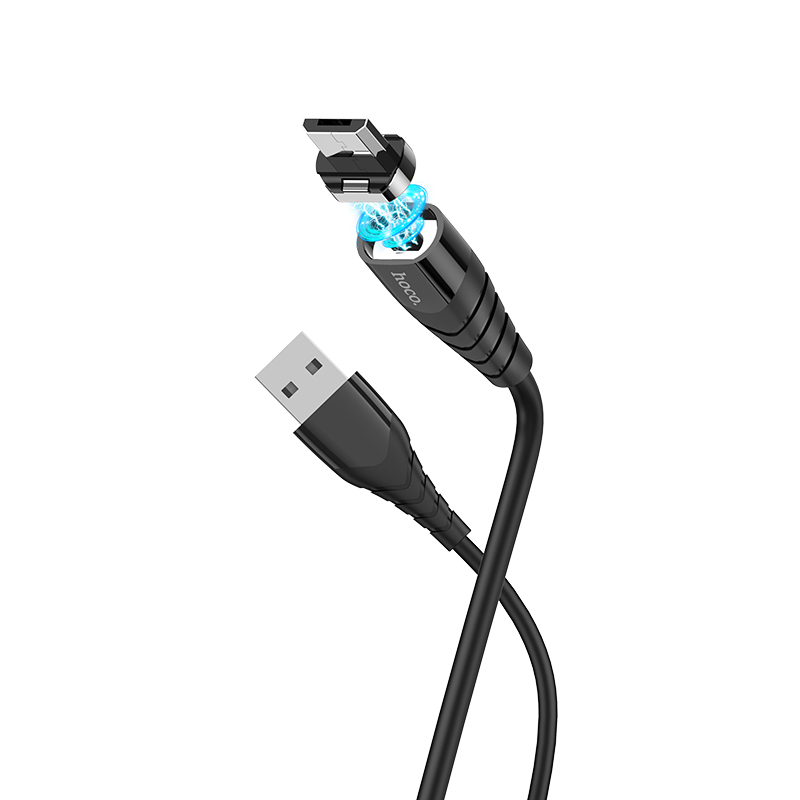 USB кабель micro USB HOCO X63 Racer magnetic (100см. 2.4A), черный