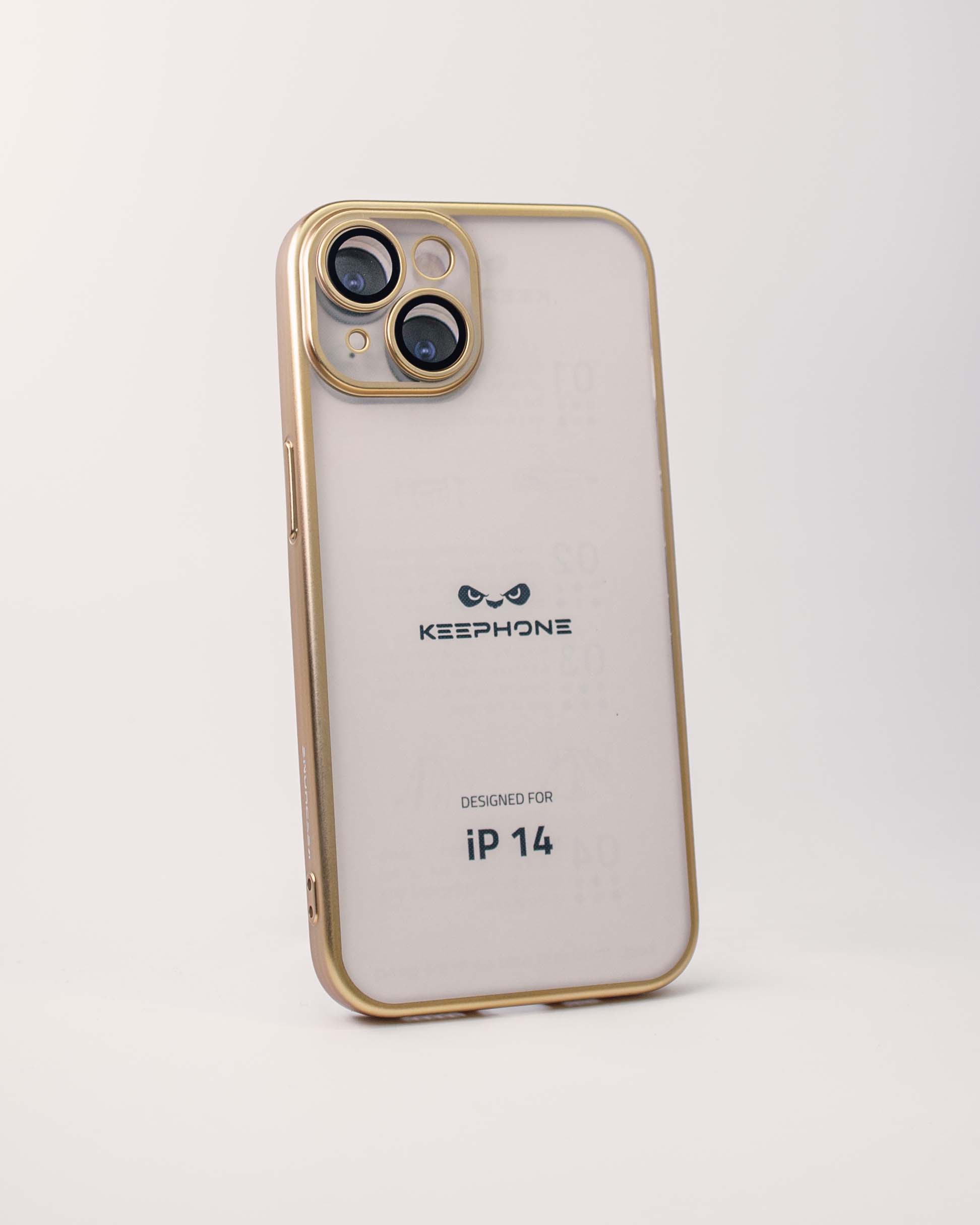 Чехол KeepHone iPhone 14 с защитной линзой, золото