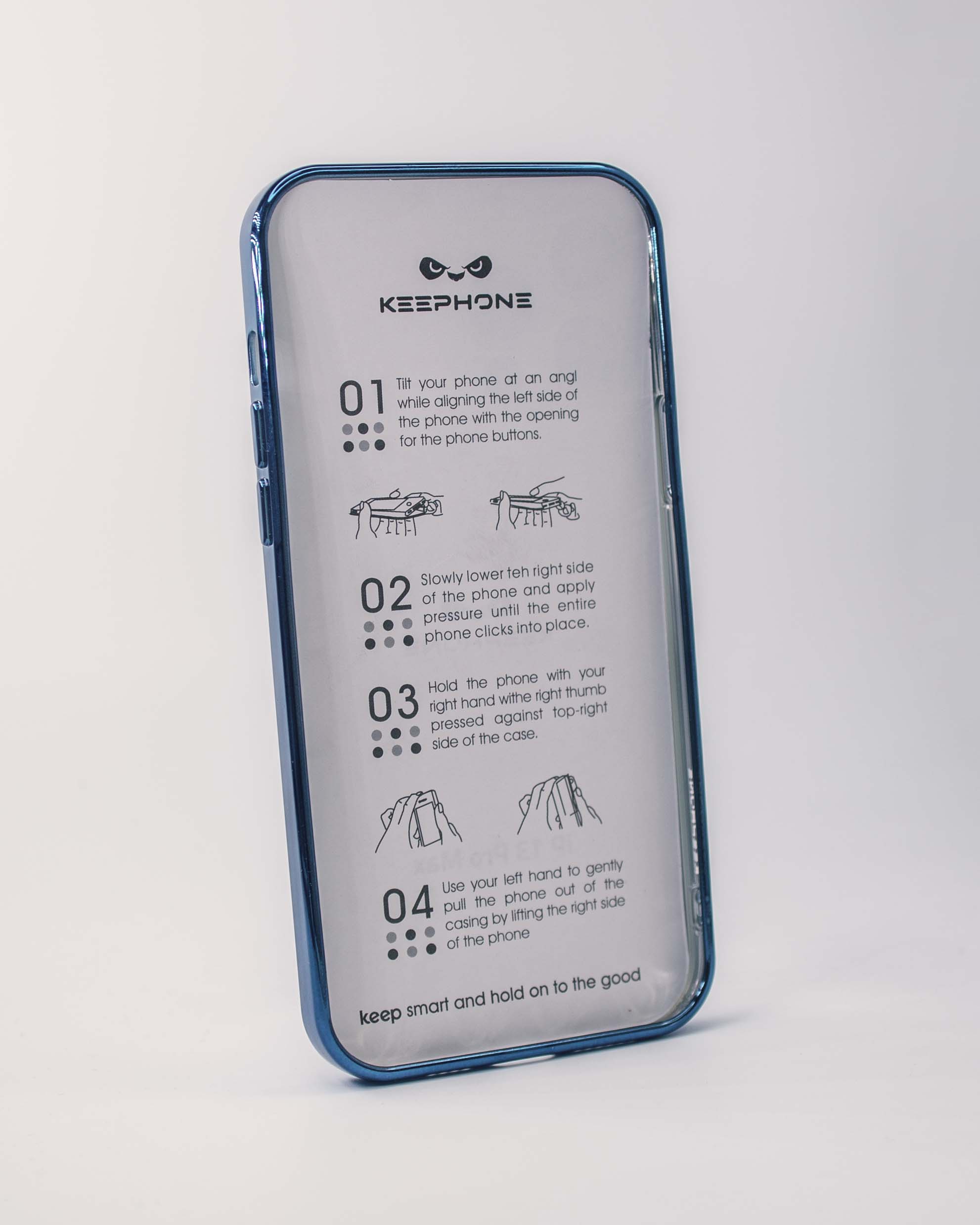 Чехол KeepHone iPhone 13 Pro Max с защитной линзой, синий