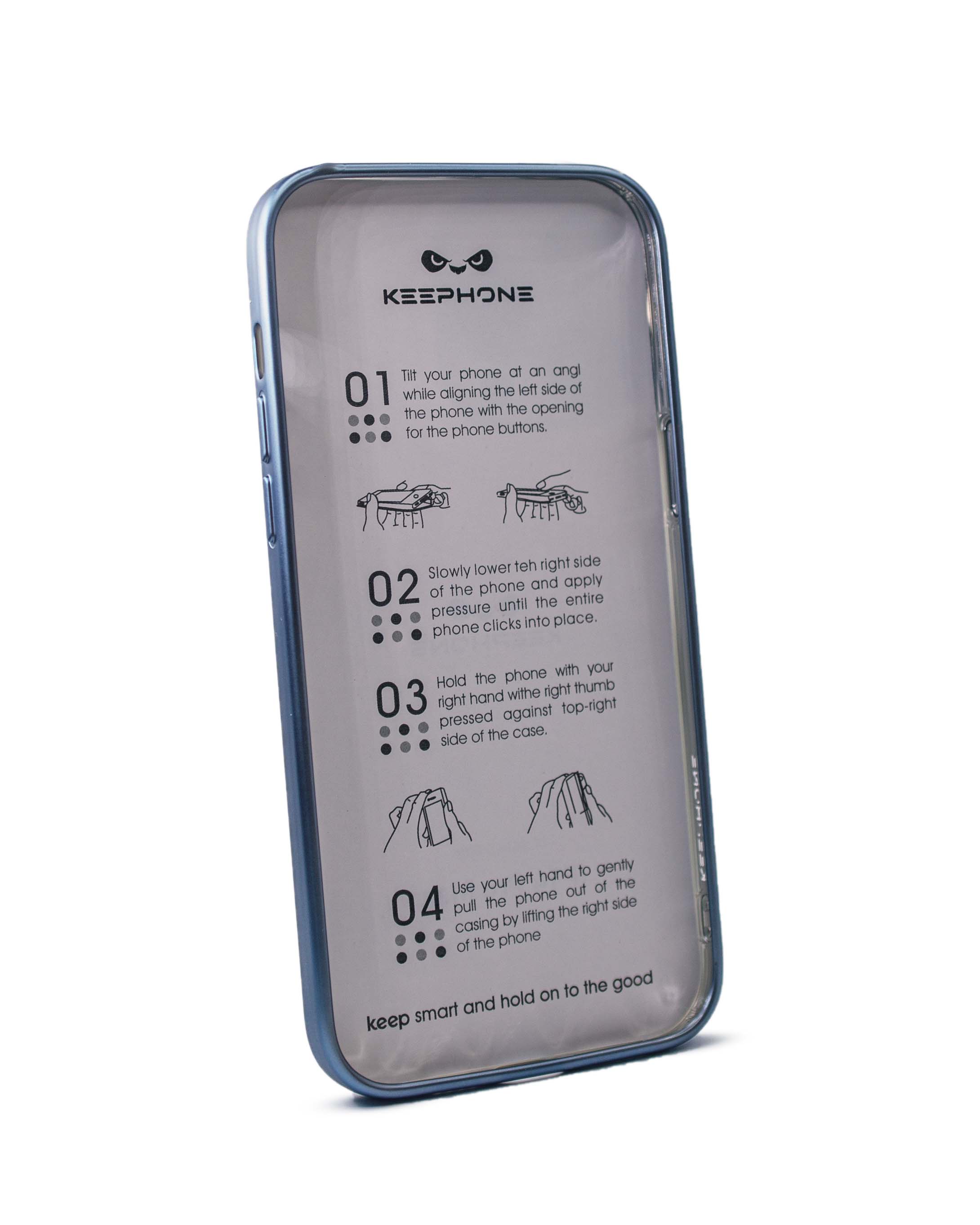 Чехол KeepHone iPhone 14 Pro Max с защитной линзой, голубой