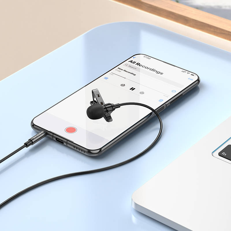 Микрофон петличный BOROFONE BFK11 (Jack 3.5 mm), черный