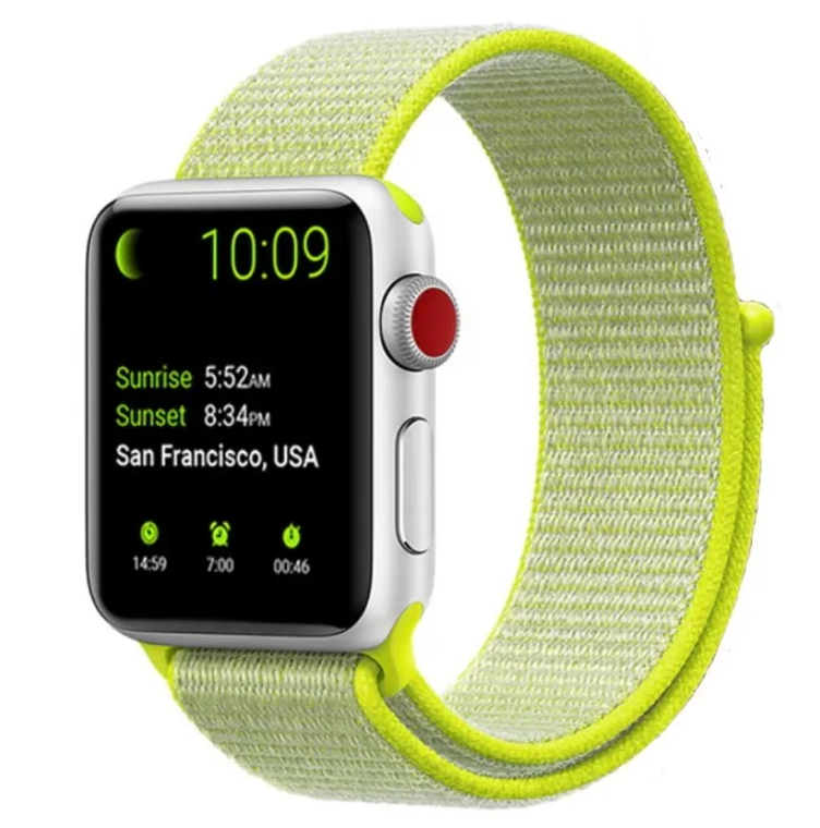 Ремешок нейлоновый для Apple Watch 42/ 44 мм, салатовый