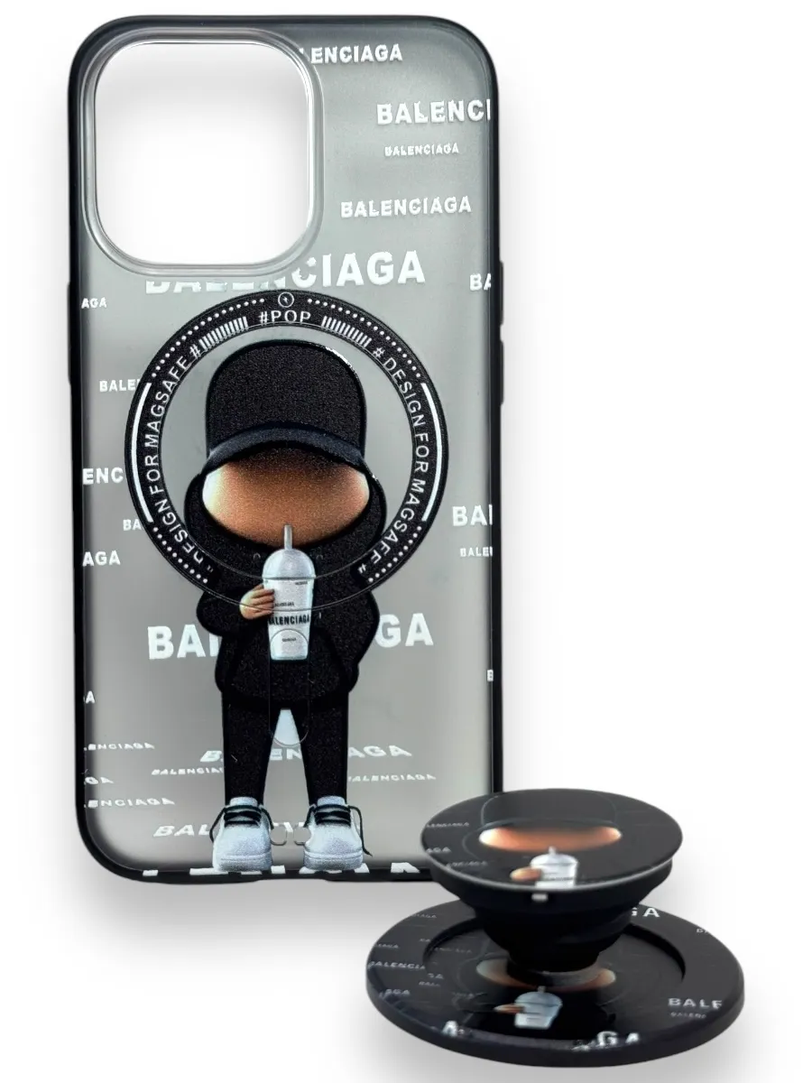 Чехол пластиковый с MagSafe и попсокетом для iPhone 13, Balenc