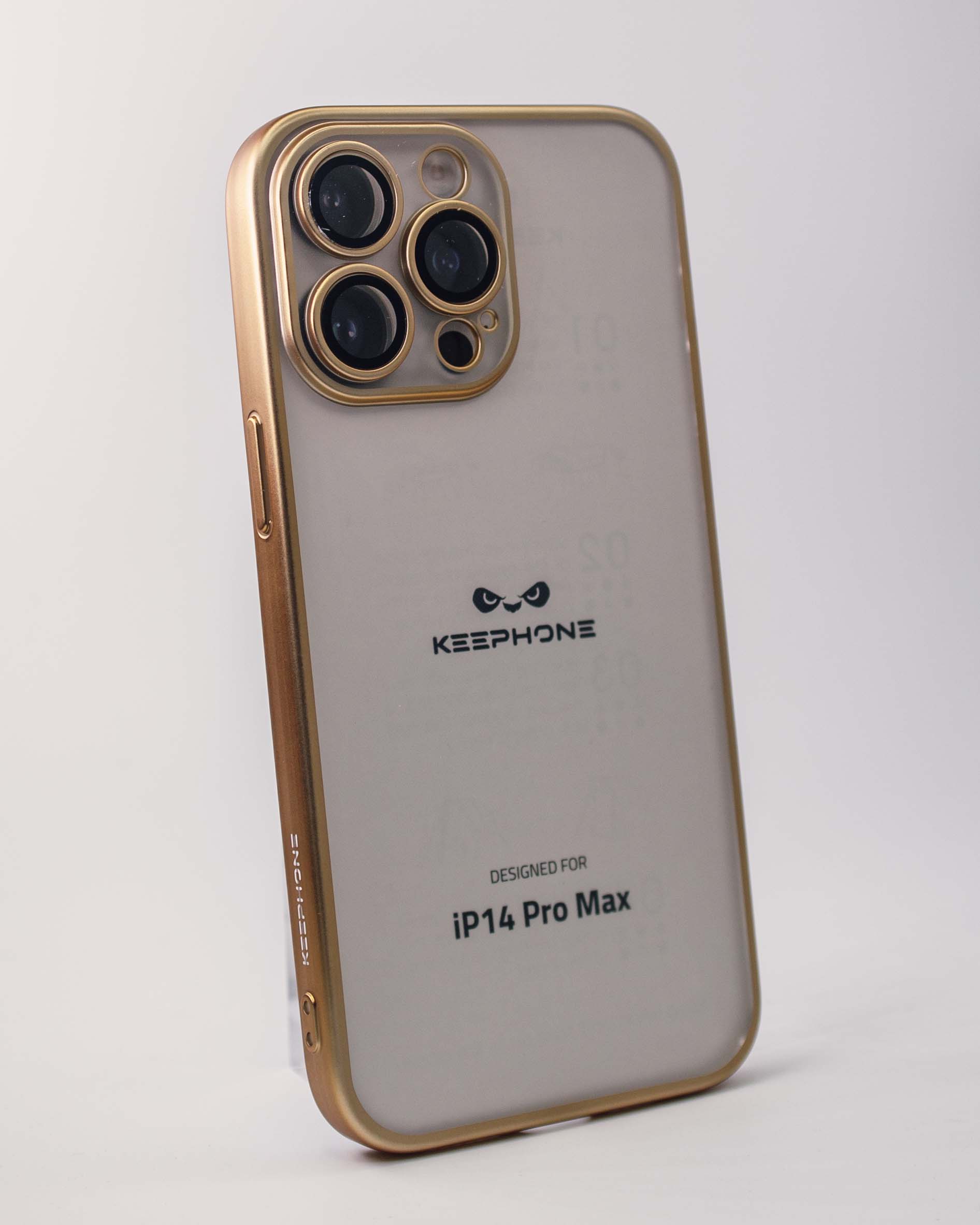 Чехол KeepHone iPhone 14 Pro Max с защитной линзой, золото