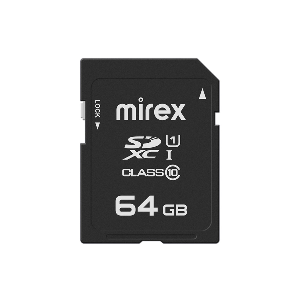 Карта памяти SDXC Mirex 64 GB класс 10 (UHS-I, U1, class 10)