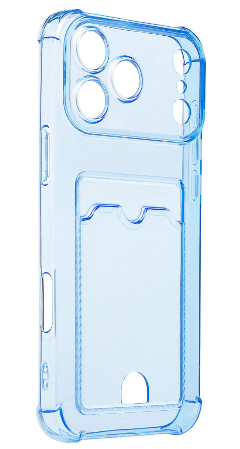 Чехол силиконовый с визитницей для iPhone 17 Pro Max, темно-синий