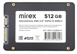 Накопитель SSD 2.5" Mirex 512GB SATA-III