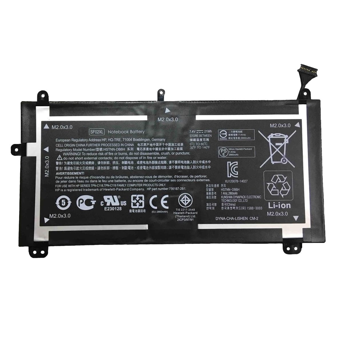 АКБ SF02XL для ноутбука HP Pavilion 10-k 7.4V 21Wh (Org)