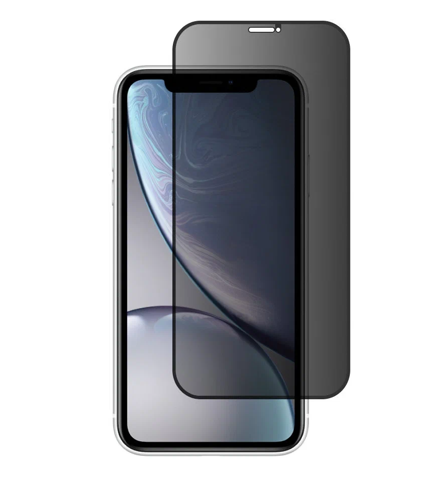 Защитное стекло iPhone XR/ 11 Антишпион, черное
