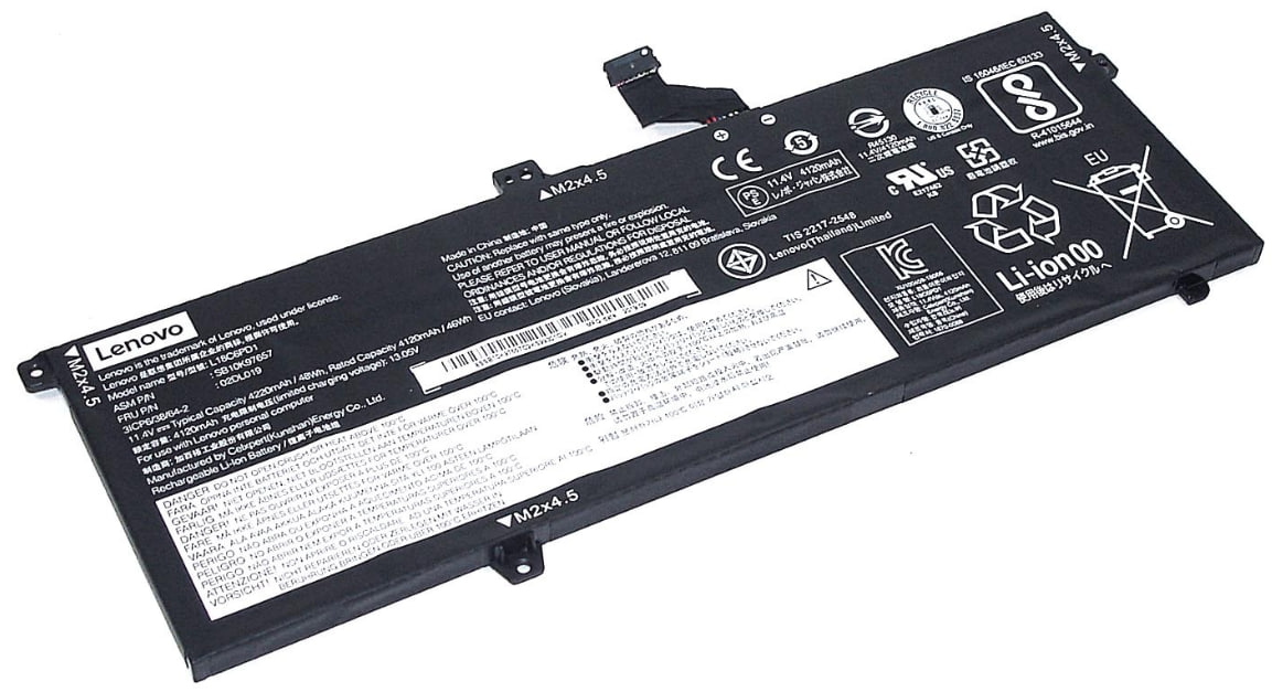 Аккумуляторная батарея для ноутбука Lenovo ThinkPad X390 (L18M6PD1) 11.4V 4220mAh