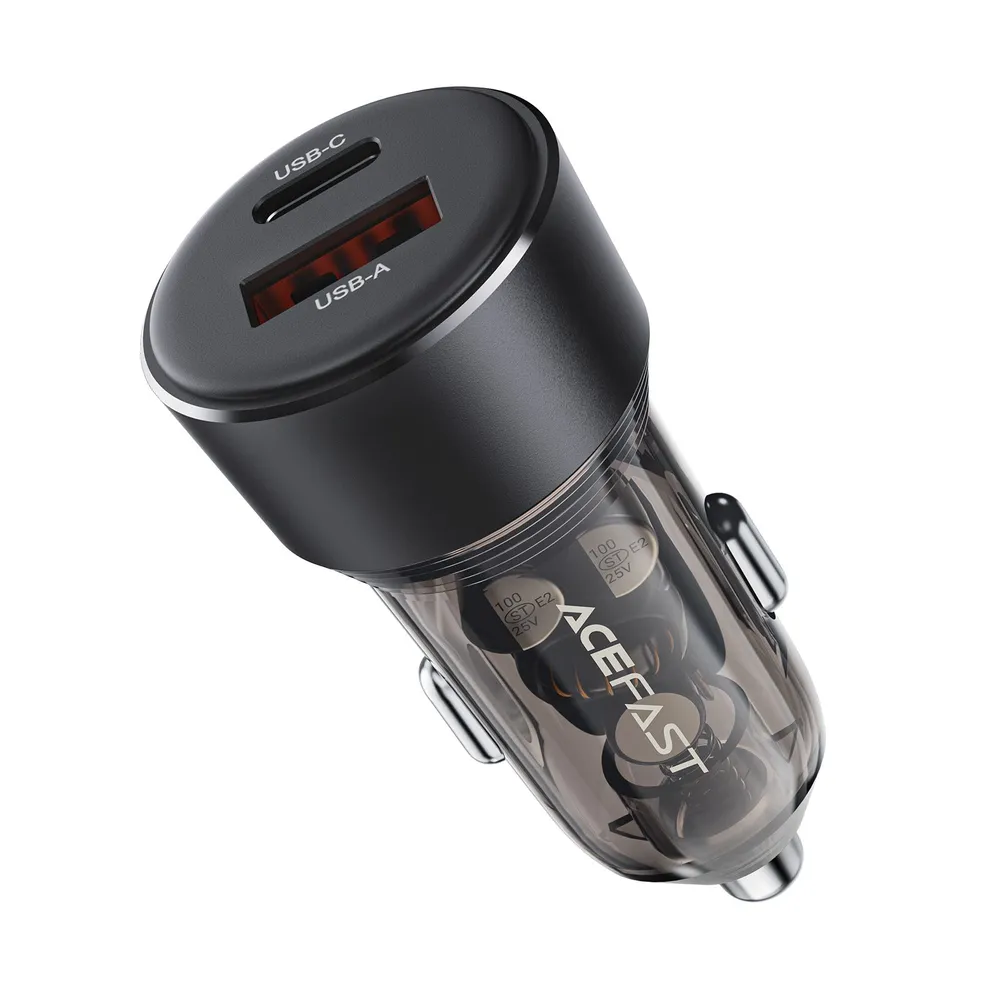 Автомобильный адаптер ACEFAST B12 60W (USB-C + USB-A), черный