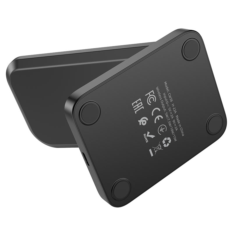 Беспроводное зарядное устройство HOCO CW38 Vertical wireless fast charger, черный