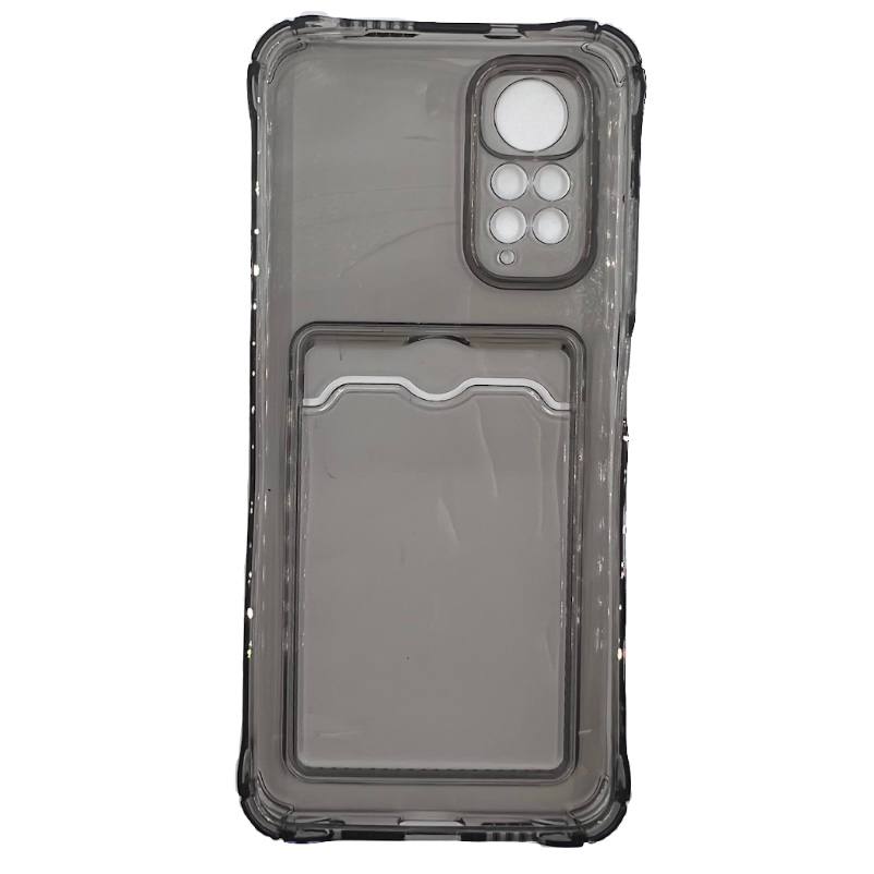 Чехол силиконовый с визитницей Xiaomi Redmi Note 11/ Note 11S прозрачный черный