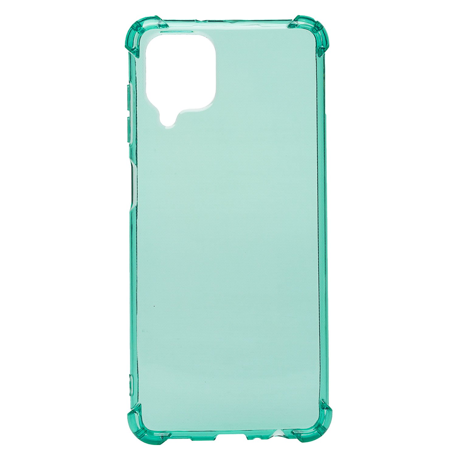 Чехол силиконовый плотный Samsung A12 прозрачный, зеленый