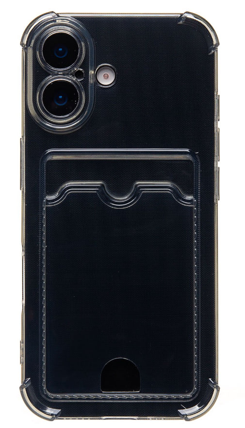 Чехол силиконовый с визитницей для iPhone 17, черный