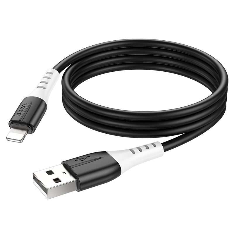 USB кабель Lightning HOCO X82 Silicone (100см. 2.4A), черный