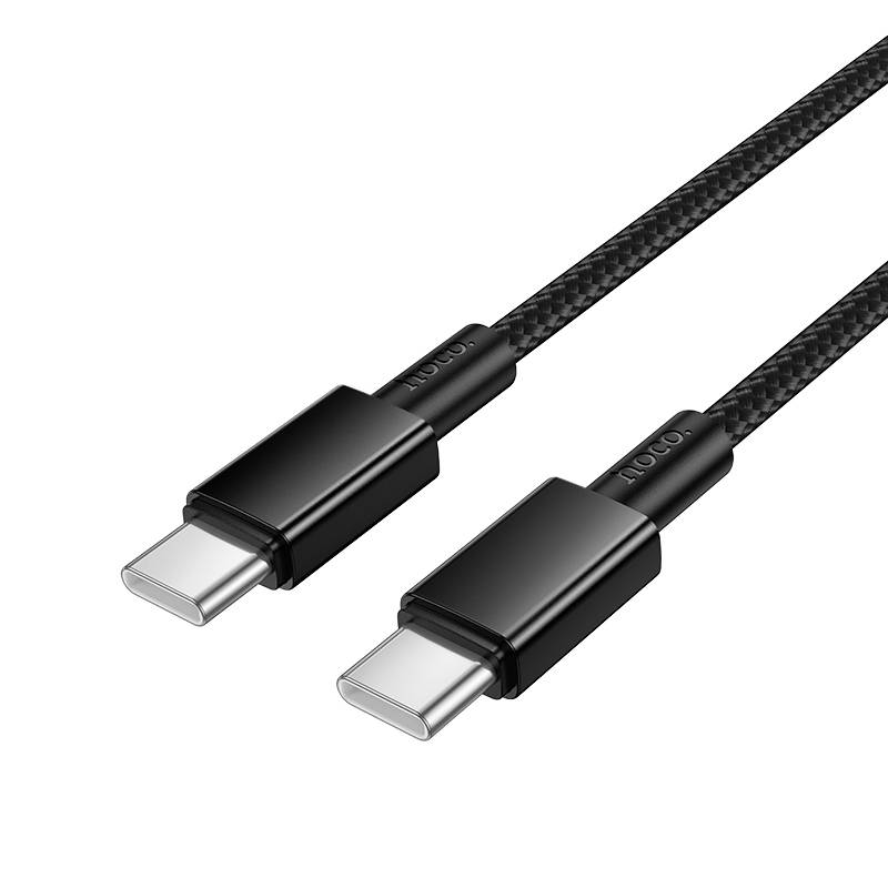 USB-C кабель HOCO X120 Beneficio Type-С to Type-С PD 60W (3A, 1м), нейлон, черный