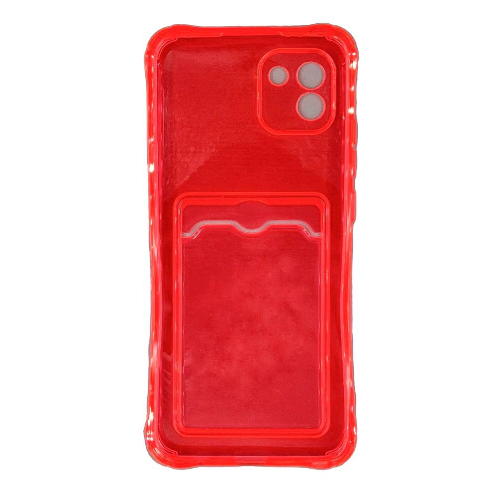 Чехол силиконовый с визитницей Samsung A03 SM-A035, розовый