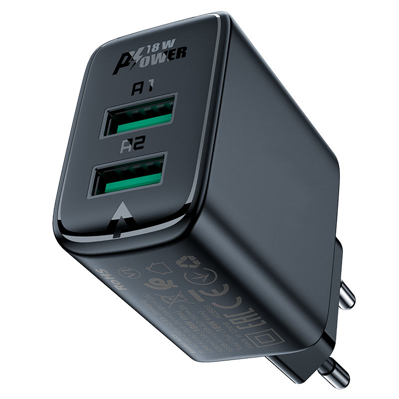 Сетевой адаптер ACEFAST A33 QC18W 2*USB charger, белый